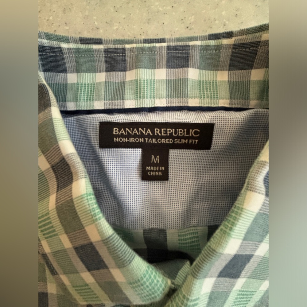 Banana Republic Men’s Tailored Slim Fit Long Sleeve Button- Down Shirt Size M